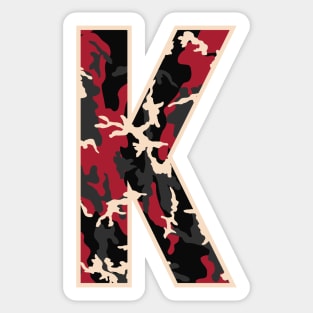 Initial Capital Letter K Camo Alphabet Gift Women Men Boys Girls Sticker